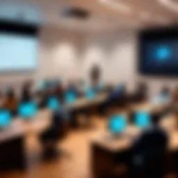 Classroom setting during Laurie Santos' happiness lecture