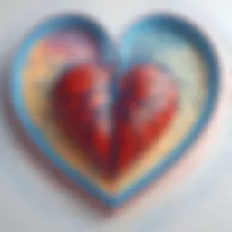 Illustration depicting intricate pathways of emotions on a heart map