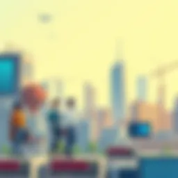 A vibrant city skyline showcasing diverse career opportunities