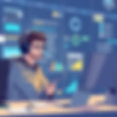 An individual engaged in a virtual meeting with advanced technology