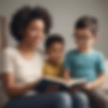 Parent reading diverse books to child