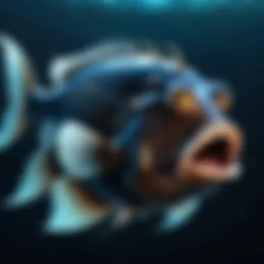 Enigmatic Anglerfish of the Deep Sea Unique deep-sea anglerfish with luminescent lure