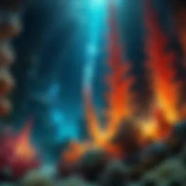 Thriving Ecosystem Around Deep-Sea Hydrothermal Vent Vibrant deep-sea hydrothermal vent teeming with life