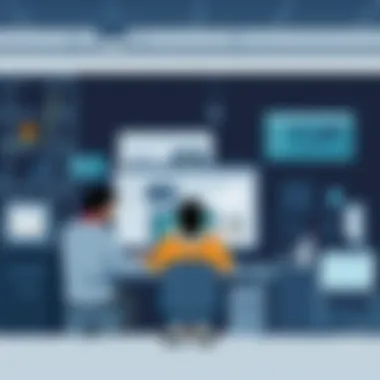 Collaboration in the Linus Development Community A diverse group of developers collaborating on Linus software.