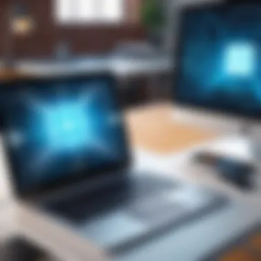 Bridging Technology and Learning Illustration of technology merging with education