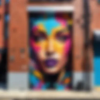 A hidden mural in an alley showcasing vibrant street art