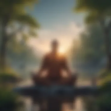 Mindfulness Meditation in a Serene Natural Setting Mindfulness meditation in a serene natural setting