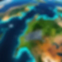 Satellite imagery showcasing environmental changes over time