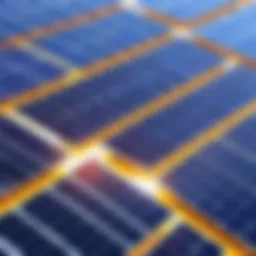 Solar panel array generating electricity