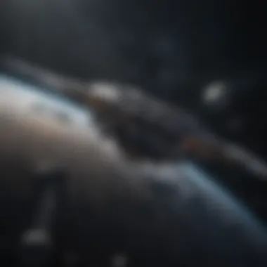 Asteroid Belt Expedition Illustration of a spacecraft navigating through the asteroid belt