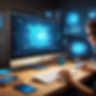 An artist using digital tools to create innovative artwork.