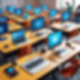 A vibrant classroom showcasing interactive learning through technology.