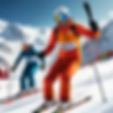 The Thrill of Ski Competitions An iconic moment of a ski competition with spectators cheering