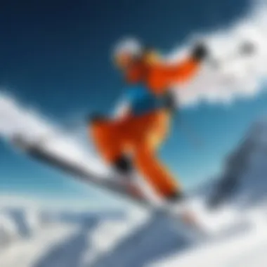 The Art of Aerial Skiing A dynamic scene capturing a skier performing a thrilling trick mid-air