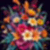 Vibrant Floral Masterpiece A stunning floral arrangement showcasing vibrant colors and intricate designs