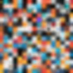 A vibrant array of podcast covers showcasing diverse genres
