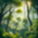 Ecological Flourishing: A Verdant Oasis A lush forest symbolizing ecological flourishing