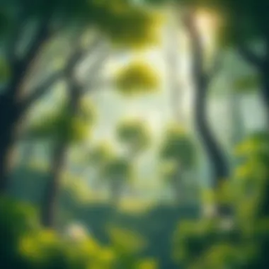 Ecological Flourishing: A Verdant Oasis A lush forest symbolizing ecological flourishing
