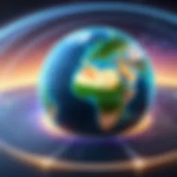 A digital representation of the Earth showcasing geospatial data layers