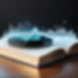 Soundwaves emanating from a book, symbolizing the audiobook experience