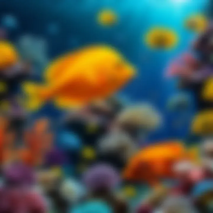 An underwater scene showcasing marine life diversity