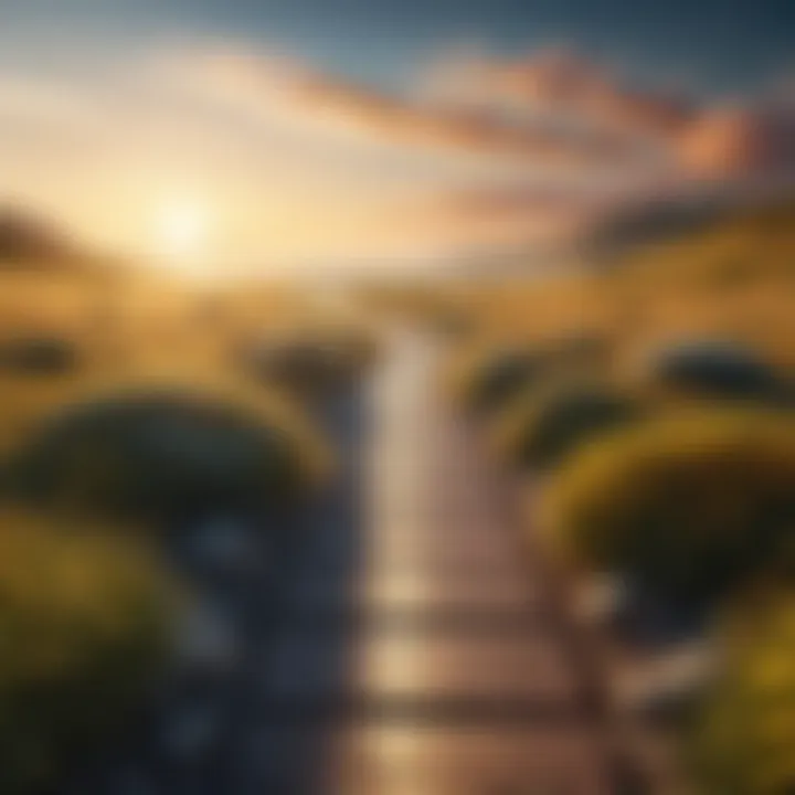 A pathway leading towards a bright horizon symbolizing personal growth