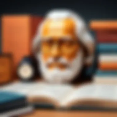 A collection of philosophical books symbolizing wisdom