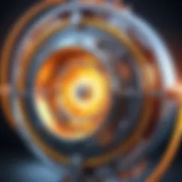 Illustration depicting the nuclear fusion process with energetic particles