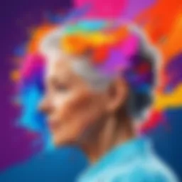 A vibrant abstract painting symbolizing creativity in dementia care.