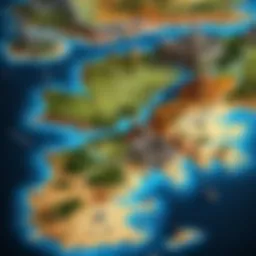 Intricate map of Westeros showcasing major locations