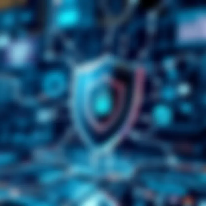 Digital Shield: Safeguarding Against Cyber Threats A digital shield symbolizing protection against cyber threats.