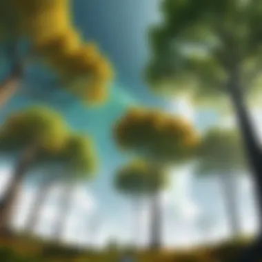 Illustration of trees releasing chemical signals into the air