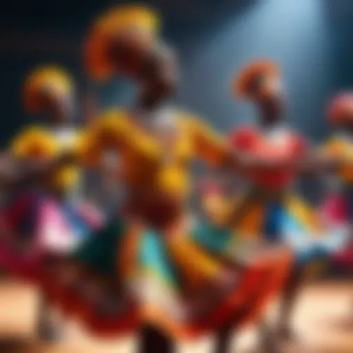 Vibrant traditional African dance performance showcasing colorful attire