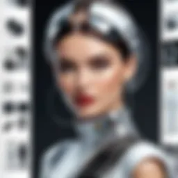 A mood board showcasing the creative inspirations of a fashion designer