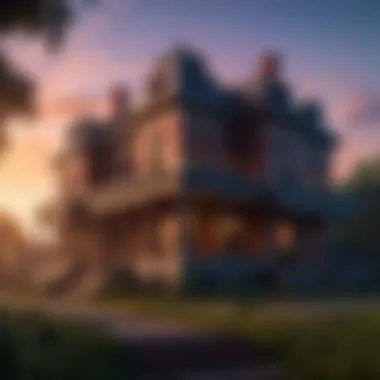 The Enigma of the Abandoned Mansion An abandoned haunted mansion at dusk