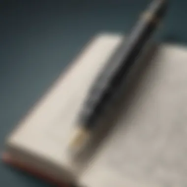Precision in Writing Instruments Elegantly Crafted Fountain Pen on Open Grammar Book