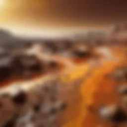 An artist's rendering of the surface of Venus showcasing its harsh environment.