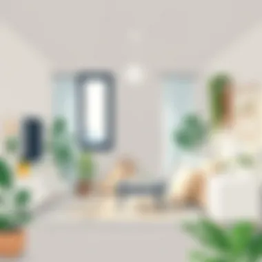 Sustainable Living Space A cozy, well-organized living space reflecting sustainable living