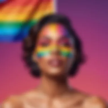 Celebrating Diversity in Gender Identity A vibrant rainbow flag symbolizing diverse identities