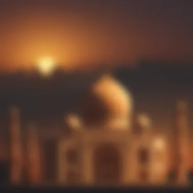 Golden Sunset Silhouette of Taj Mahal