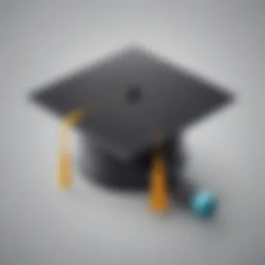 Symbol of Achievement Graduation cap with diploma