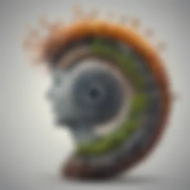 Elevated Growth Through Gratitude Artistic portrayal of gratitude as a growth spiral elevating mental well-being