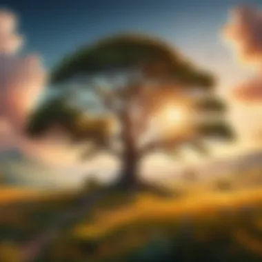 Nature's Embrace of Gratitude A serene landscape showcasing nature's beauty, symbolizing gratitude for the world around us.