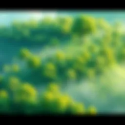 A lush green landscape symbolizing environmental preservation