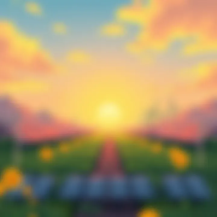 Renewable Energy: Pathway to a Sustainable Future A sunset over renewable energy resources showcasing future opportunities