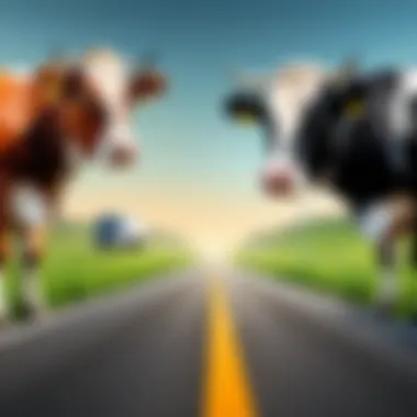 Comparison of greenhouse gas emissions from cows and transportation