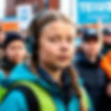 Greta Thunberg speaking at a climate rally