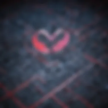 Illustration of two hearts connecting through a maze