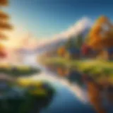 A serene landscape representing tranquility and happiness