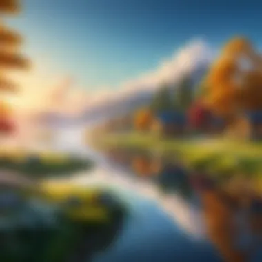 Tranquility and Happiness A serene landscape representing tranquility and happiness